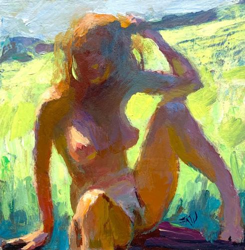 Figure Outdoors - Painting by © Eric Wallis - AmorArt