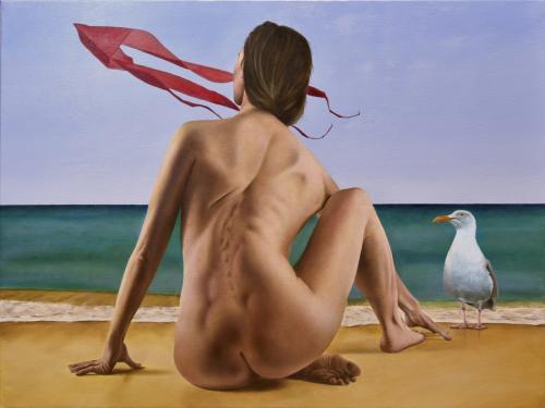 Flying lessons 2 - Painting oil on canvas by © Antonio Nasuto - AmorArt