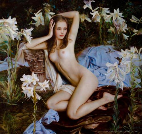 Forest nymph 2012 oil on canvas - Painting by © Aydemir Saidov - AmorArt