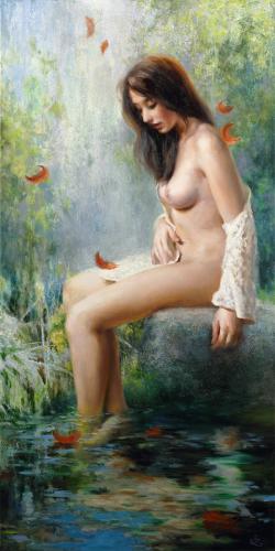 Forgotten Spring - Nude figurative painting by © Momo Zhou - AmorArt_02