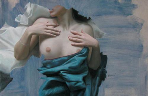 Fragmento azul - Painting oil on canvas by © Antonio Macedo - AmorArt