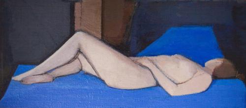 Giotto's blue nude - 2012-2014 - Painting by Andy Pankhurst - AmorArt