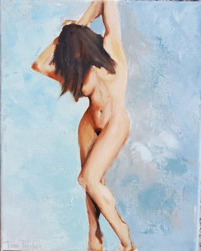 Glacier Nude - Painting oil on canvas by © Tatiana von Tauber - AmorArt