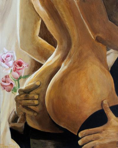 HANDLE HER RIGHT - Painting oil on canvas by © Tatiana von Tauber - AmorArt