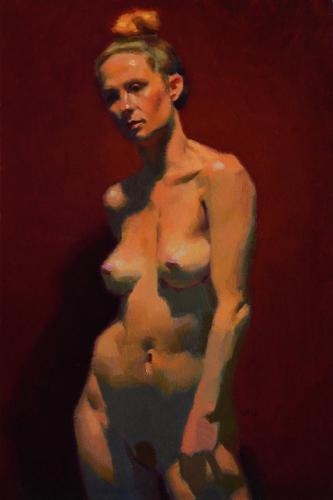 Hilary Under Hotlight - Painting by © Jason Patrick Jenkins - AmorArt