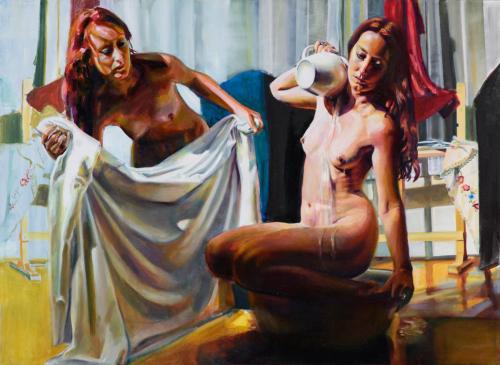 IL BAGNO DI BETSHEB - Oil on canvas by © Matis Rita - AmorArt