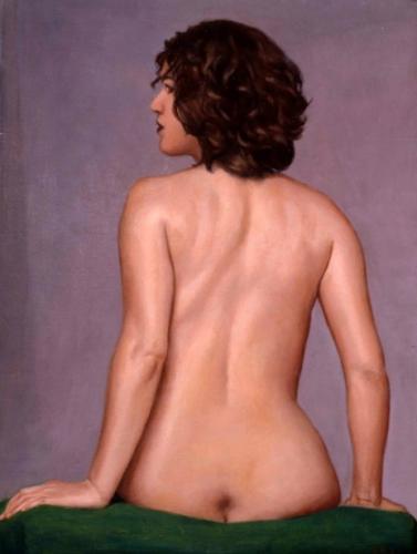 Ida Back - Artwork by © Ron Schwerin - AmorArt<br><br>Nei suoi ritratti di nudo, Ron Schwerin evoca momenti privati ​​di languore femminile, carichi di un erotismo sobrio, ma potente. ...