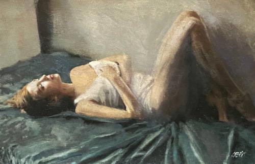 Imagining - Nude and erotic original painting by © William Oxer - AmorArt