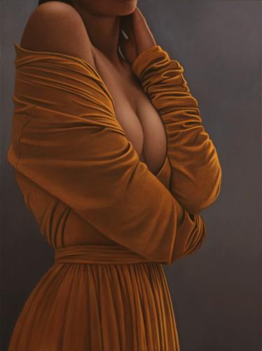In yellow Dress - Paintrng by © Willi Kissmer - AmorArt