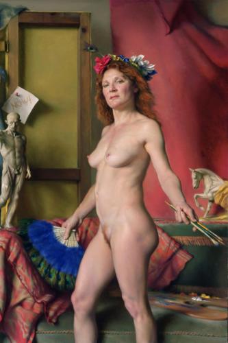 Incamminati (The Personification of Painting) - Painting oil on canvas by © Nelson Shanks - AmorArt