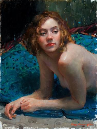 JADE AND TURQUOISE - Painting Oil on linen by © Bryce Cameron Liston - AmorArt