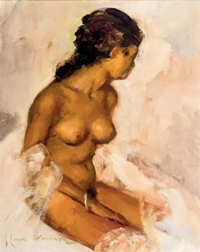 Joven desnuda - Painting oil on canvas - by © José Cruz Herrera - AmorArt