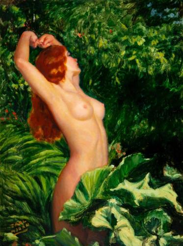 Jungle Feve - Painting oil on board by © Earl Moran - AmorArt