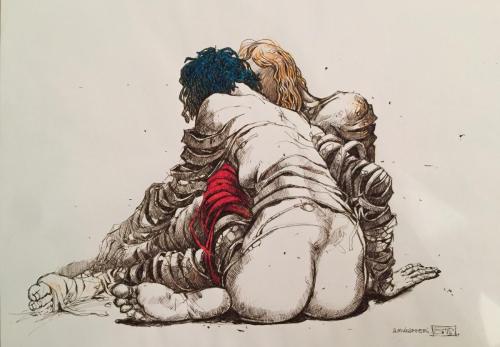 KISSING - Painting by Artur Muharremi - AmorArt