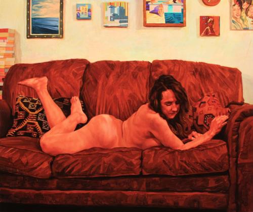 Katherine's Couch - Painting oil on canvas by © Seth Armstrong - AmorArt
