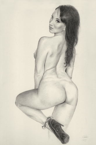Katsuni - Erotic nude drawing by © Jean-Michel Calas - AmorArt