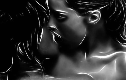 Kissing a girl - Digital Artwork Steve K © AmorArt