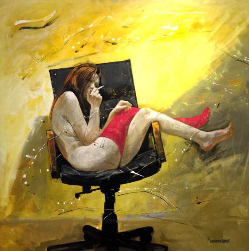 LA CIGARETTE - Painting by Artur Muharremi - AmorArt