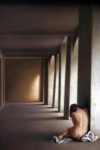 L'Adultera 2006 - olio su tavola - Painting by © Vittorio Polidori - AmorArt