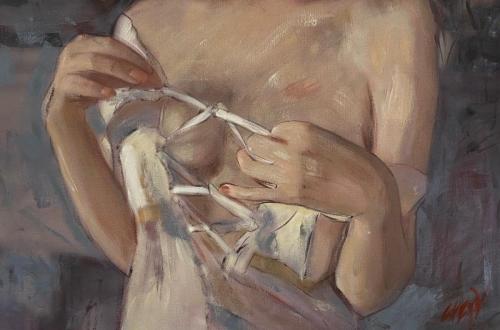 LE BEAU DÉSIR - Nude and erotic original painting by © William Oxer - AmorArt