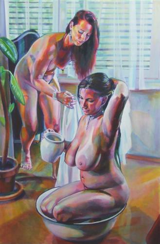 LE TERME DI BETSHABE II - Oil on canvas by © Matis Rita - AmorArt