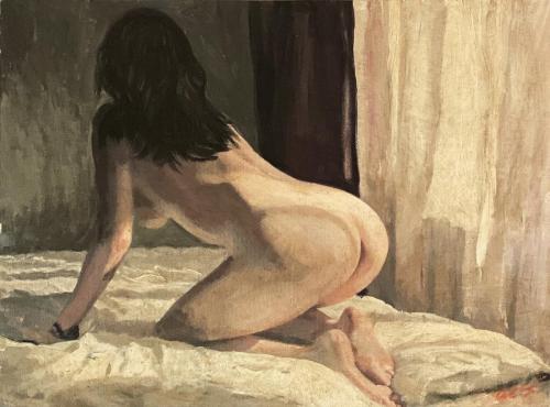 LIGHT - Nude and erotic original painting by © William Oxer - AmorArt