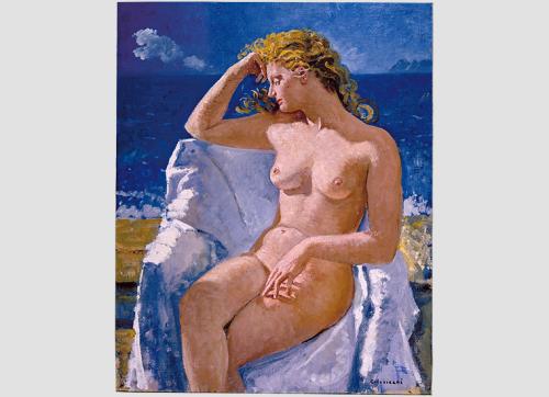 La donna del mare - 1975 - Painting by © Giovanni Colacicchi - AmorArt