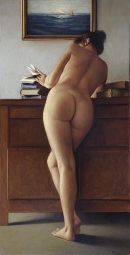 La lettura 2011 - olio su tavola - Painting by © Vittorio Polidori - AmorArt