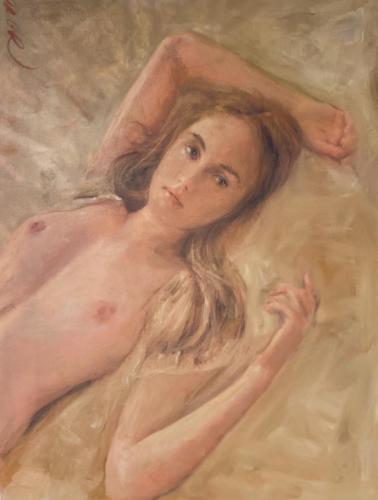 Lacewing - Nude and erotic original painting by © William Oxer - AmorArt