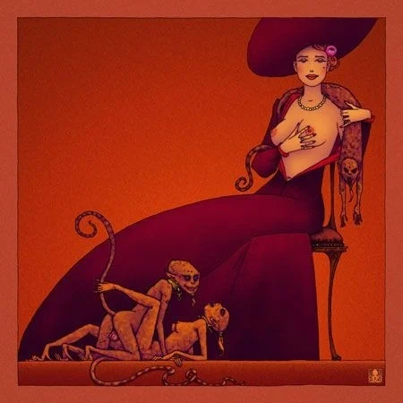Lady with fur stole - Oil Painting by © Michael Hutter - AmorArt