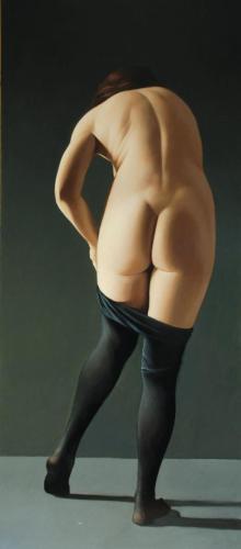 Le Calze Nere 2007 - olio su tavola - Painting by © Vittorio Polidori - AmorArt