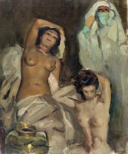Le bain Huile sur toile - Painting oil on canvas - by © José Cruz Herrera - AmorArt