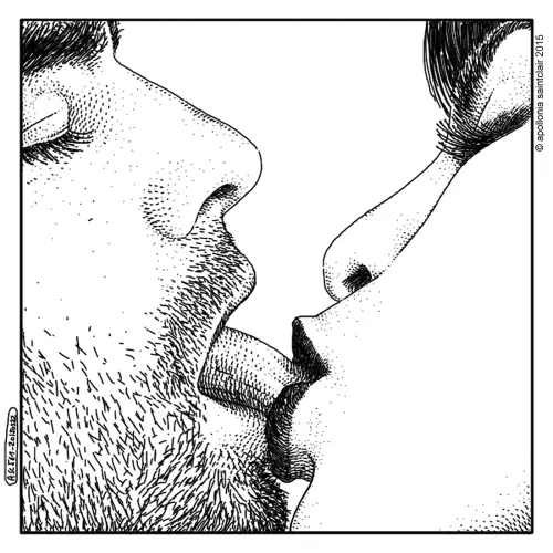 Le baiser corsaire (Il bacio corsaro) - Drawing by Apollonia Saintclair - AmorArt