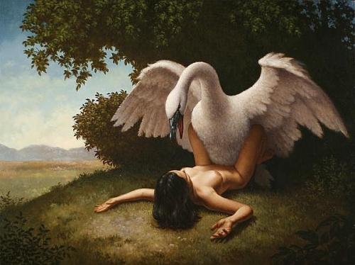 Leda and the Swan, 2008, oil on canvas