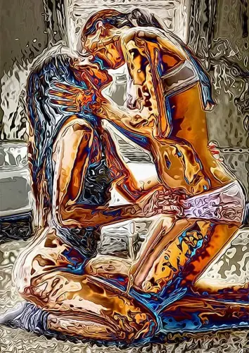 Lesbian Kiss - Digital Art by © H. Samarel - AmorArt