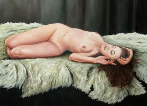 Light sleep - Paintig oil on canvas by © Oleg Baulin - AmorArt
