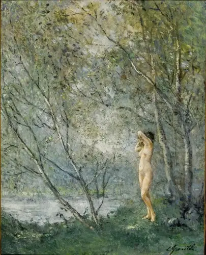 Lillian Genth (Philadelphia, Pennsylvania, USA, 1876-1953) è stata una delle grandi artiste impressioniste americane. Ci ha presentato, quasi sempre, una donna nuda in mezzo alla natura.