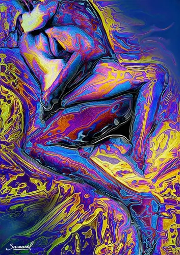 Liquid embrace - Digital art by © H. Samarel - AmorArt