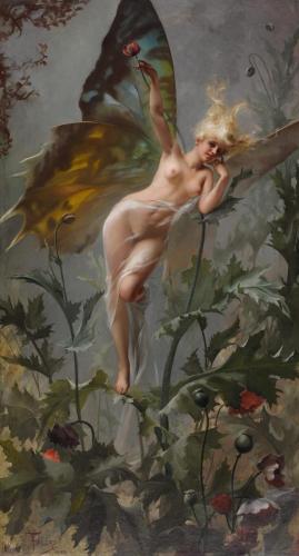 Poppy Fairy (1888) - Painting by © Luis Ricardo Falero - AmorArt