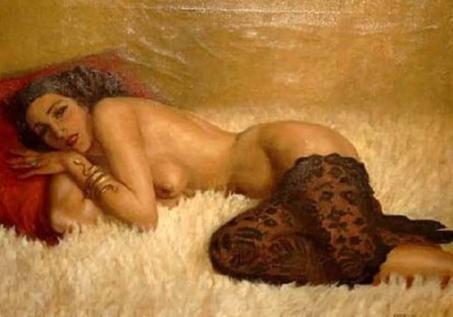 Lying nude_02 - Painting by © Marcel René Von Herrfeldt - AmorArt