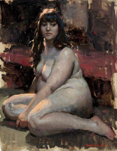 MORGAN BACKLIT - Painting Oil on panel by © Bryce Cameron Liston - AmorArt