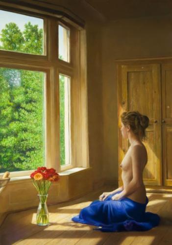 Meditation - Painting oil on wood by © Herman Tulp - AmorArt