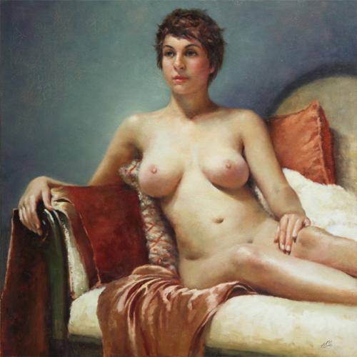 Megan - Nude figurative painting by © Momo Zhou - AmorArt_09