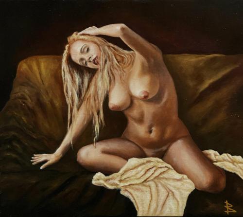 Model - Paintig oil on canvas by © Oleg Baulin - AmorArt