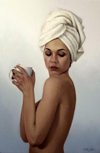 Morning Cup - Painting by © Marcel Franquelin - AmorArt
