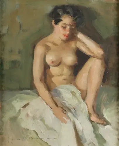 Mujer desnuda; Odalisca - Painting oil on canvas - by © José Cruz Herrera - AmorArt