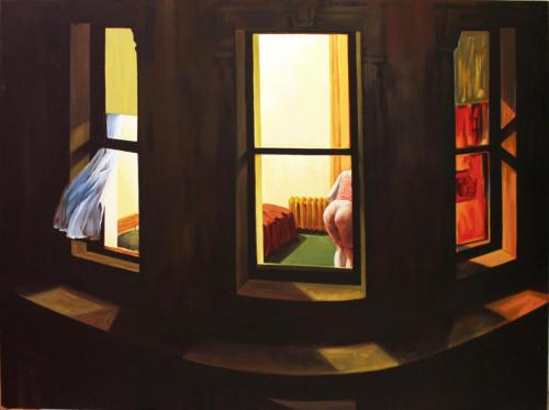 Night Windows II - Painting oil on canvas by © Seth Armstrong - AmorArt