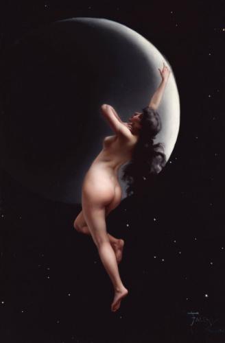The Moon nymph - Painting by © Luis Ricardo Falero - AmorArt