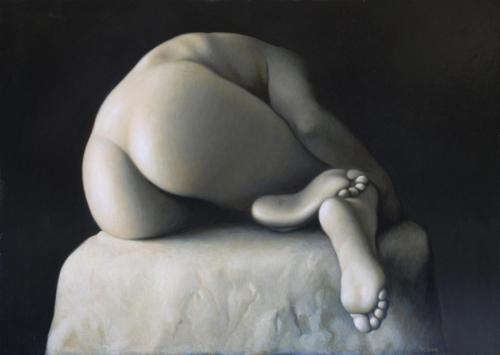 Nuda di Marmo 2009 - olio su tavola - Painting by © Vittorio Polidori - AmorArt