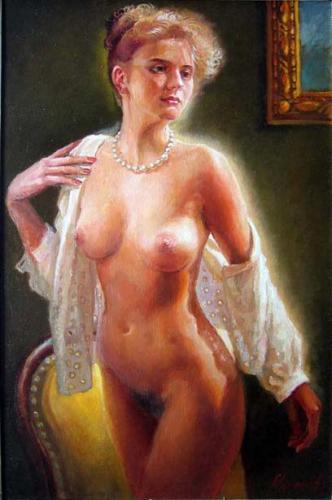 Nude - Artwork by Igor Rodionov - Oil on canvasRodionov Igor Ivanovich è nato nel 1962 si è laureato in arte – facoltà di grafica nel 1985